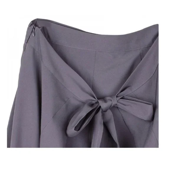 Waterfall Skirt & Pants Combo High Rise Pants with a Wrap Around Skirt - Gray - Picture 9 of 10